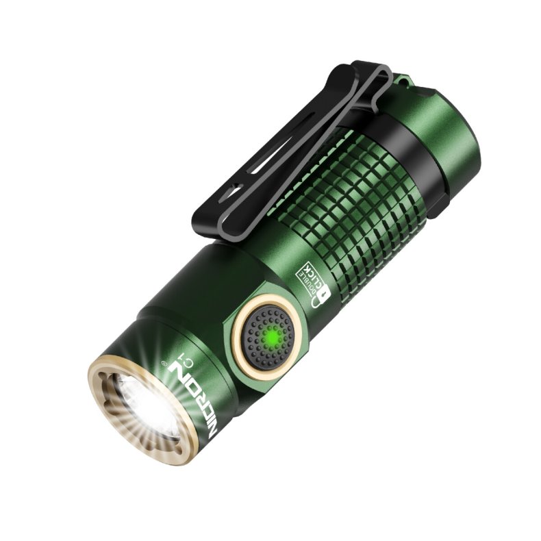 NICRON Genopladeligt GRN minilys 1200 lm magnet Clip 