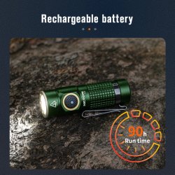 NICRON Genopladeligt GRN minilys 1200 lm magnet Clip 