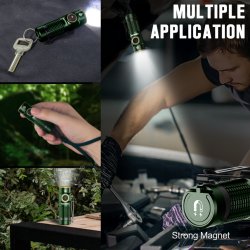 NICRON Genopladeligt GRN minilys 1200 lm magnet Clip 