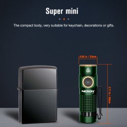 NICRON Genopladeligt GRN minilys 1200 lm magnet Clip 