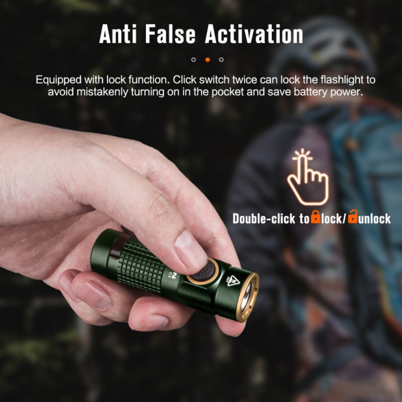 NICRON Genopladeligt GRN minilys 1200 lm magnet Clip 