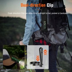 NICRON Genopladeligt GRN minilys 1200 lm magnet Clip 