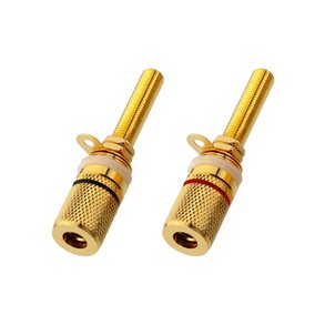 KLEMBSNING PAR RD/SORT RING GULD LANG 4mm