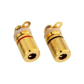 KLEMBSNING PAR RD/SORT RING GULD KORT 4mm