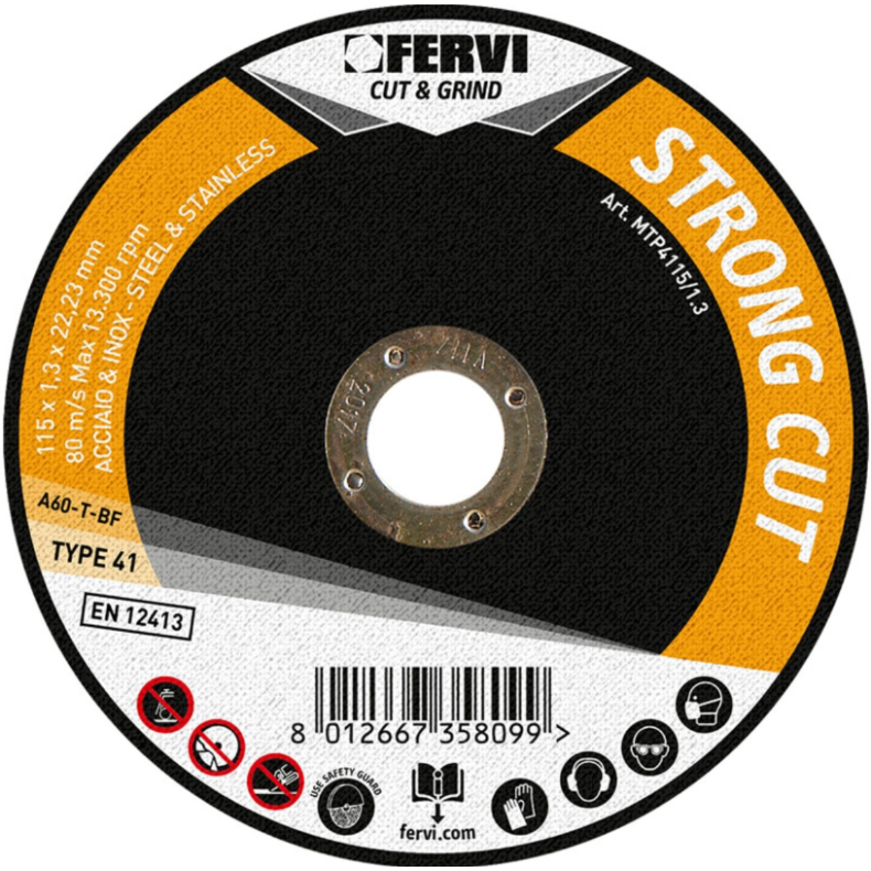 Fervi skreskive 125 x 1,0 x 22 mm Stl / Rustfrit stl  - STRONG CUT 10 stk.