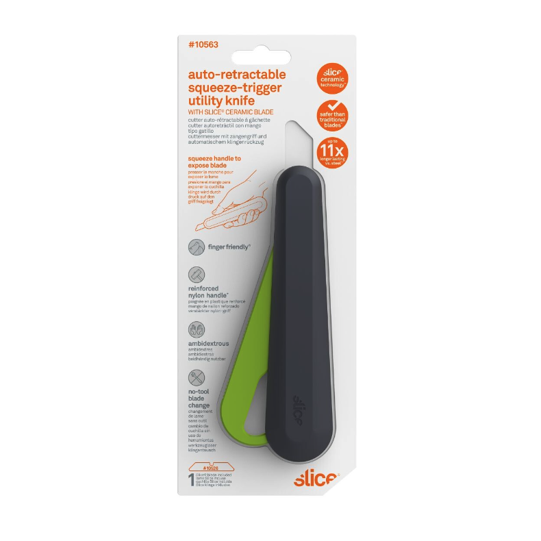 Slice Kniv med bladfremfringstryk i hndtaget Inkl.blad 10526