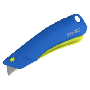 PHC REBEL sikkerhedskniv m/aut. bladtilbagef�ring og bladfremf�rings-trykknap