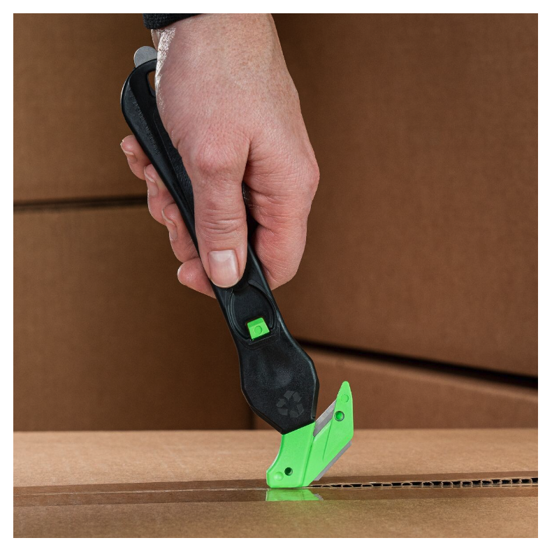 KLEVER ECO-XCHANGE35 sikerhedskniv med enkeltsk�r/ h�ndtag i 100% genbrugsmateriale