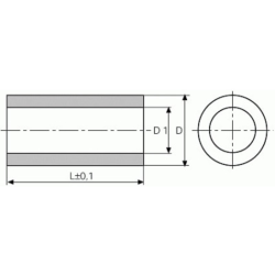 AFSTANDSRR SORT PVC L=10mm 7 3.6