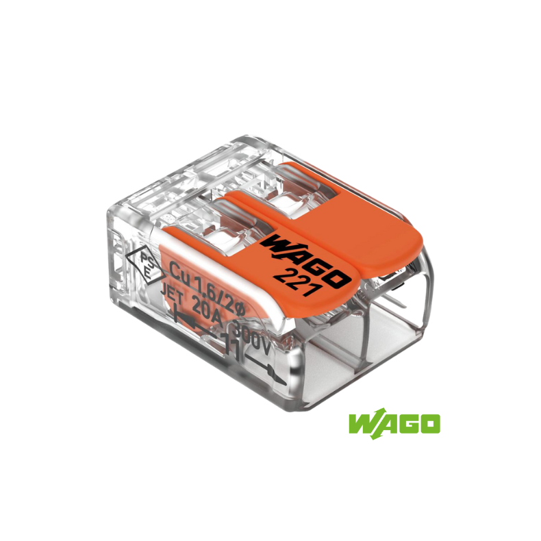 SAMLEMUFFE 2pl WAGO 221-412 2x0.2-4mm 450V/32A