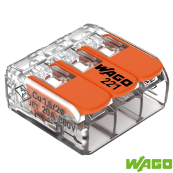 SAMLEMUFFE 3pl WAGO 221-413 3x0.2-4mm 450V/32A
