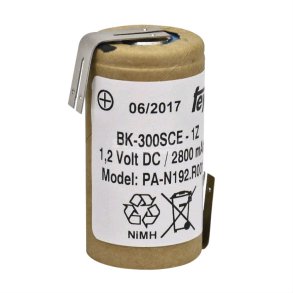 NiMh SUBC batteri 1.2V/2800mAh 23xH42.6mm m. flige