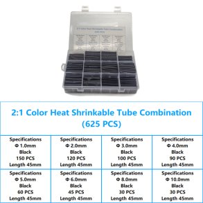 KRYMPEFLEX SORTIMENT I SKE SORT 625stk.