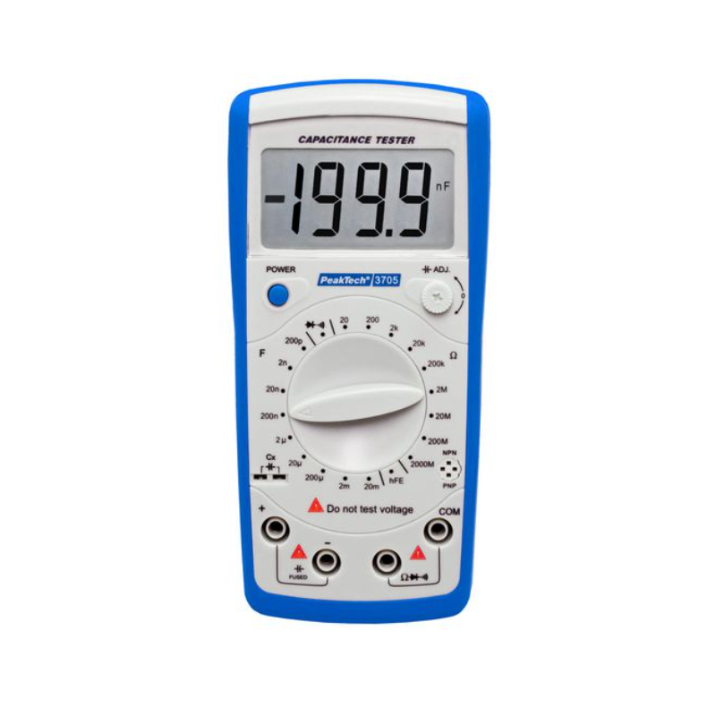 Kapacitetsmler 200pF-20.000&micro;F CR-meter 20 Ohm-2G Ohm PEAKTECK 3705