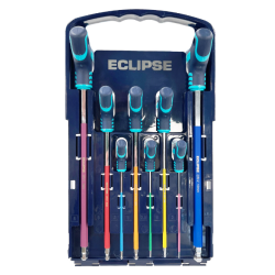 Eclipse farvekodede unbrako T-ngler m/kugle 2-10 mm med ergonomisk greb, inkl stander/kasse