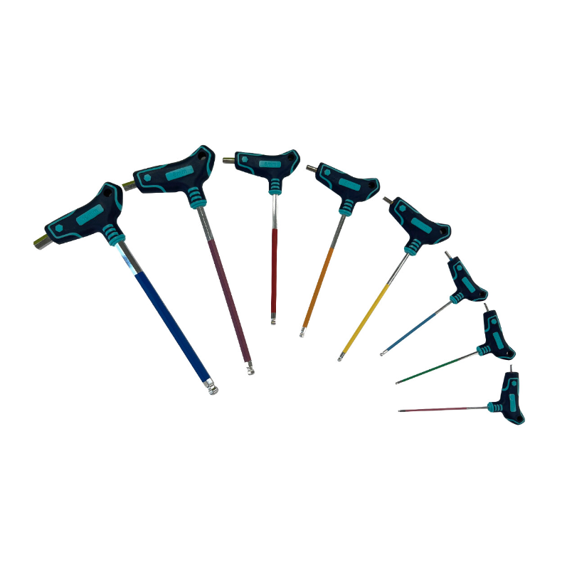 Eclipse farvekodede unbrako T-ngler m/kugle 2-10 mm med ergonomisk greb, inkl stander/kasse