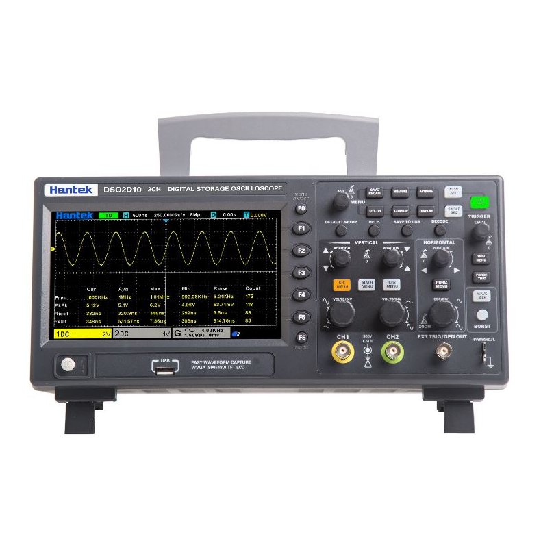 HANTEK DSO2D10 OSCILLOSCOPE 100MHz LCD-SKRM 2 KANALER