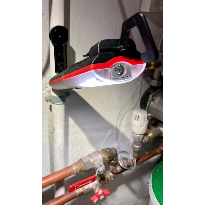 HAJ LIGHT genopladelig inspektionslampe, magnet, krog &amp; blteklip,1200 + 250 lumen