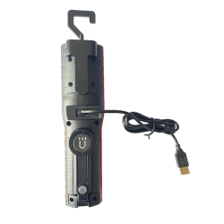 HAJ LIGHT genopladelig inspektionslampe, magnet, krog &amp; blteklip,1200 + 250 lumen