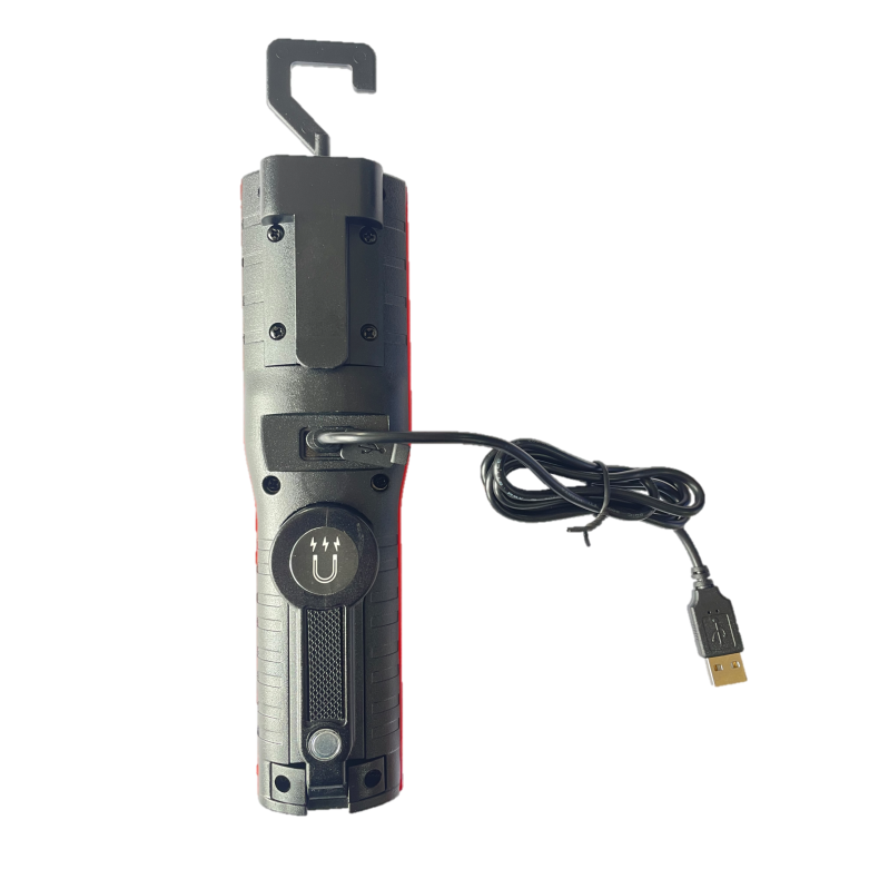 HAJ LIGHT genopladelig inspektionslampe, magnet, krog &amp; blteklip,1200 + 250 lumen