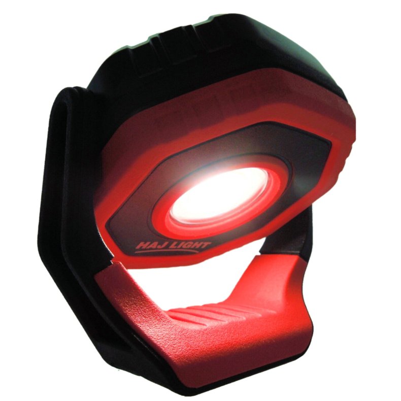 HAJ LIGHT genopladelig mini-arbejdslampe 700 lumen, roterbar magnetarm, USB oplader, 3 lysstyrker