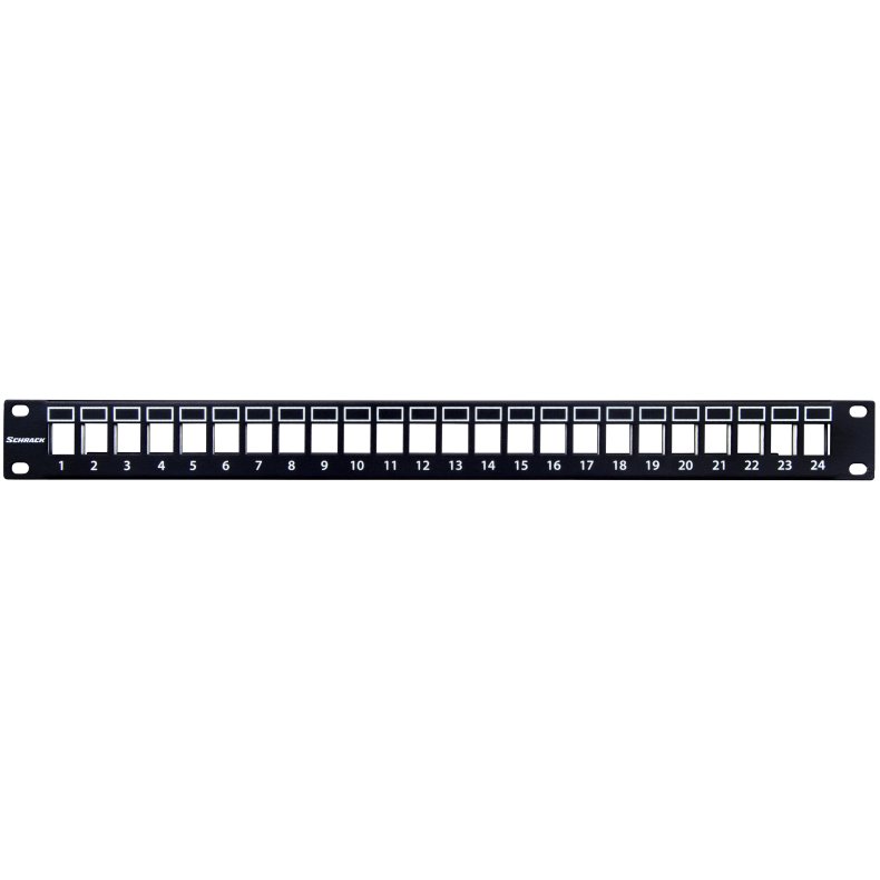 19" Patchpanel til 24 moduler, SFA/SFB, Schrack, 1U, Sort