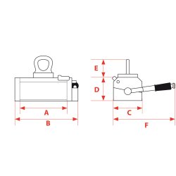 Eclipse ULTRALIFT LM l�ftemagnet  m/ on/off 125 kg. l�ftekapacitet