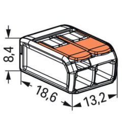 SAMLEMUFFE 2pl WAGO 221-412 2x0.2-4mm 450V/32A