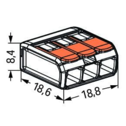 SAMLEMUFFE 3pl WAGO 221-413 3x0.2-4mm 450V/32A