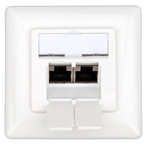 Dataudtag 2xRJ45 afsk�rmet Cat.6, UAE, 80x80mm